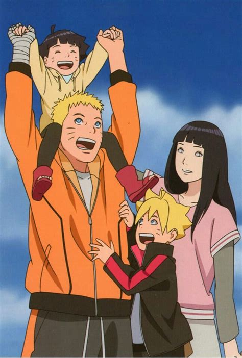 Familia Uzumaki: Naruto, Hinata, Boruto y Himawari