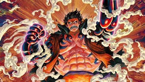 Luffy utilizando Gear Fourth contra el coloso de Bullet