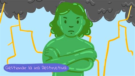 Ilustración de la ira como una fuerza destructiva.