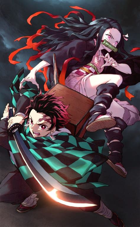 Ilustración de Tanjirō y Nezuko Kamado juntos