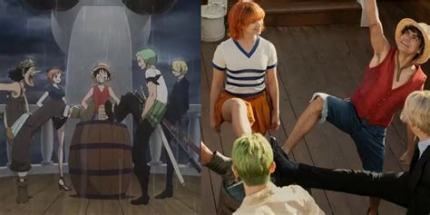 Escena donde Luffy protege la marca de esclava de Sandersonia.