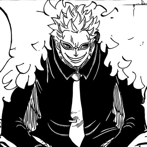 Panel del manga donde aparece Doflamingo en su celda