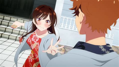 Imagen promocional de Rent-A-Girlfriend con Chizuru y Mami en un escenario veraniego.