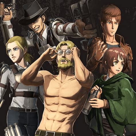 Ilustración de varios personajes jugables de Attack on Titan 2: Final Battle