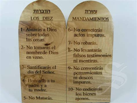 Tabla comparativa de los Diez Mandamientos
