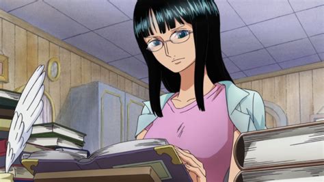 Nico Robin leyendo un Poneglyph