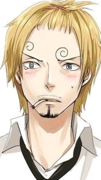 Primer plano de las cejas en espiral de Sanji