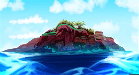 Ilustración de la isla final, Laugh Tale