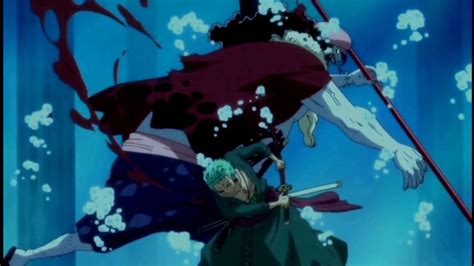 Roronoa Zoro luchando contra Hody Jones bajo el agua