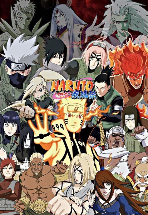 Ilustración de Naruto y sus amigos en la Cuarta Guerra Mundial Shinobi