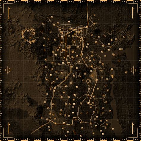 Mapa de Fallout: New Vegas con ubicaciones clave