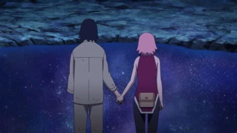 Sakura y Sasuke caminando juntos hacia el instituto
