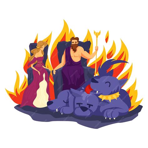 Ilustración de Hades y Perséfone en un estilo moderno y romántico