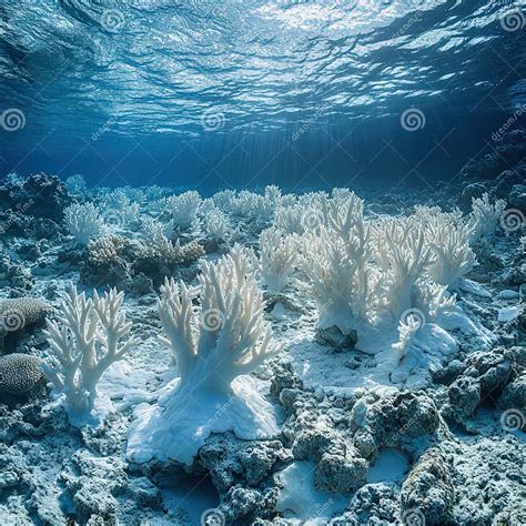 Imagen de un arrecife de coral blanqueado debido al cambio climático.