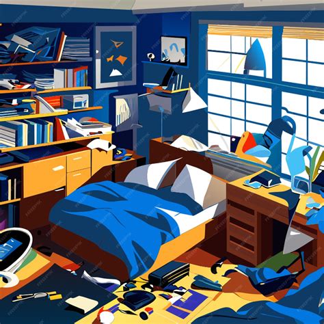 Mashiro Shiina en su habitación desordenada