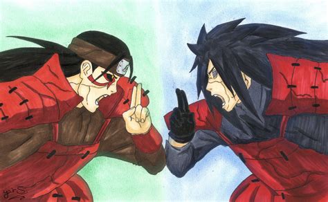 Ilustración de Hashirama Senju vs Madara Uchiha