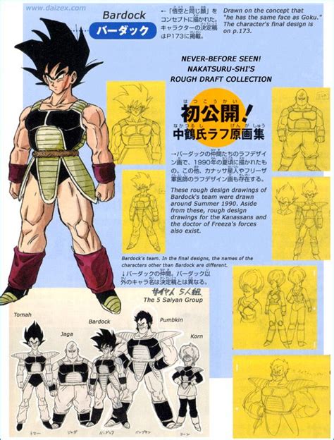 Diseño original de los miembros del Equipo Bardock