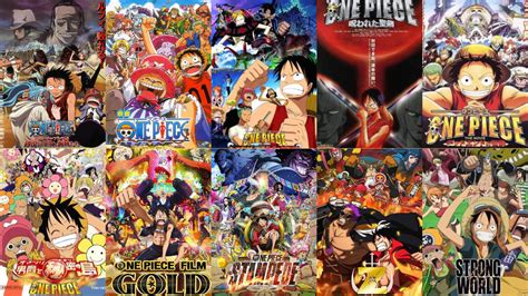 Montaje de los pósters de las películas de One Piece