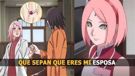 Sasuke ofreciendo un anillo a Sakura