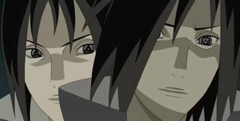 Madara Uchiha e Izuna Uchiha despertando el Mangekyō Sharingan