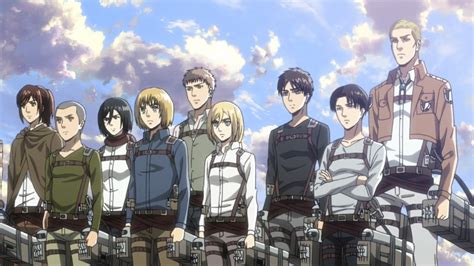 Collage de los personajes principales de Shingeki no Kyojin.