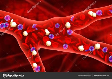 Ilustración conceptual de microrobots médicos navegando por el torrente sanguíneo