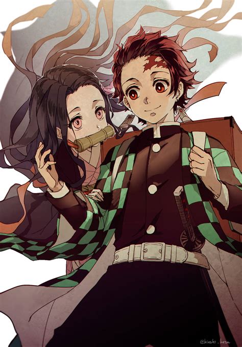 Ilustración de Tanjiro y Nezuko en una pose icónica