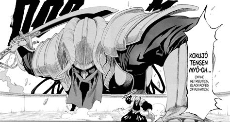Ilustración de Komamura usando su Bankai, Kokujo Tengen Myo-oh