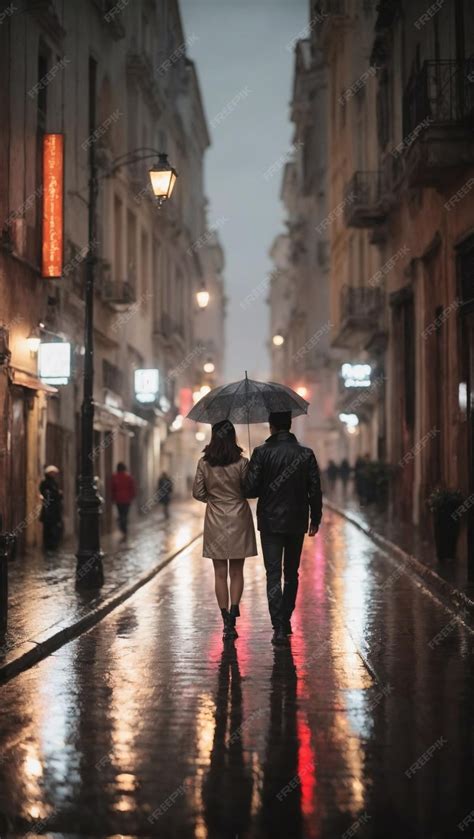 Pareja caminando juntos bajo la lluvia en Tokio