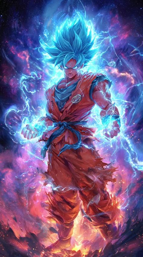 Ilustración de Gokú transformándose en Super Saiyajin