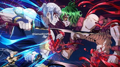 Gyutaro y Daki luchando contra Tengen Uzui