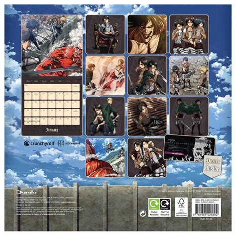 Calendario de pared de Attack on Titan