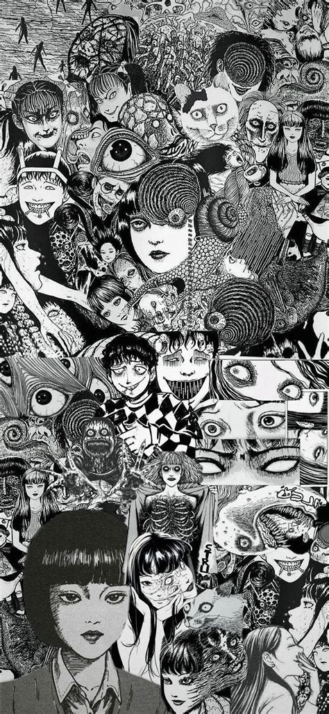 Ilustración de Junji Ito mostrando un cruce neblinoso con figuras fantasmales
