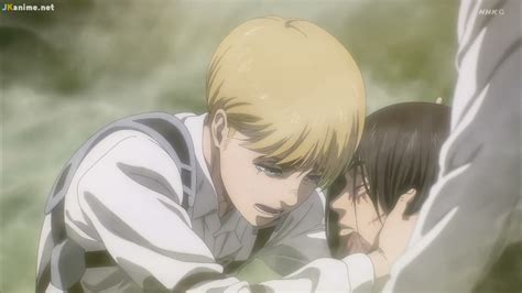 Armin desconsolado tras la muerte de Eren y sus compañeros