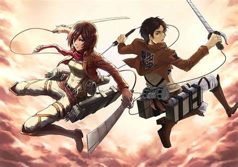 Eren defendiendo a Mikasa de los secuestradores