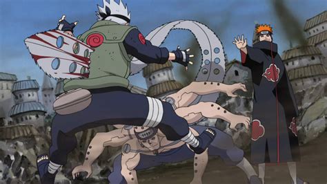 Kakashi luchando contra Pain