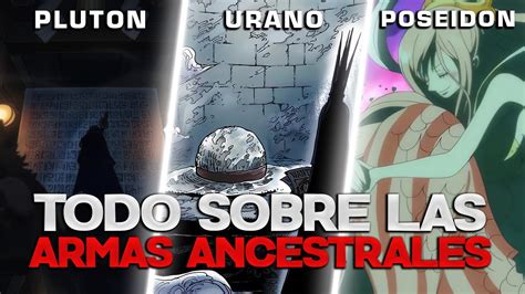 Ilustración de las tres armas ancestrales de One Piece