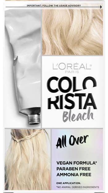 Tabla comparativa de productos Colorista: Bleach, Washout, Spray
