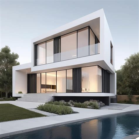 Vista exterior de la Casa NA con su estructura transparente