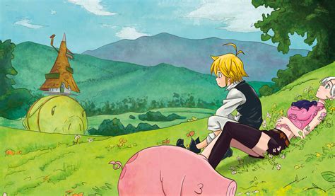 Meliodas y Elizabeth enfrentando a Chandler