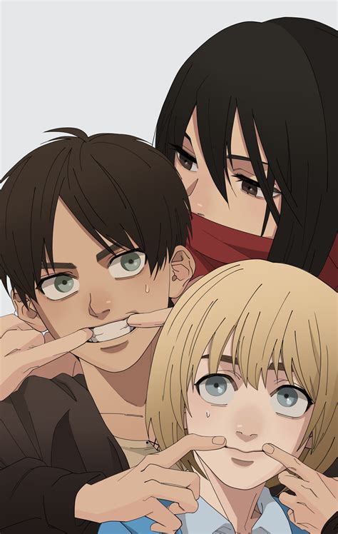Armin recordando momentos con Eren y Mikasa