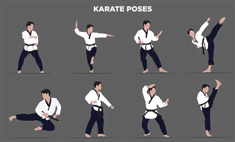 Diagrama que muestra las diferentes técnicas y posturas del Karate Gyojin.