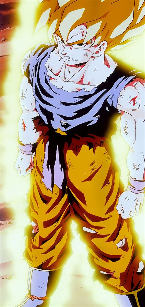Goku transformándose en Super Saiyan contra Freezer