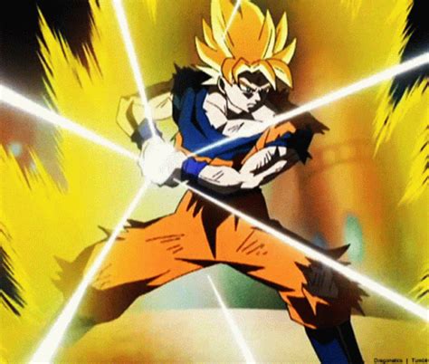 Goku realizando un Kamehameha en GIF