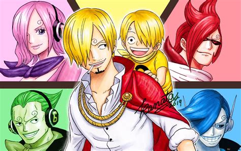 Sanji con su familia Vinsmoke