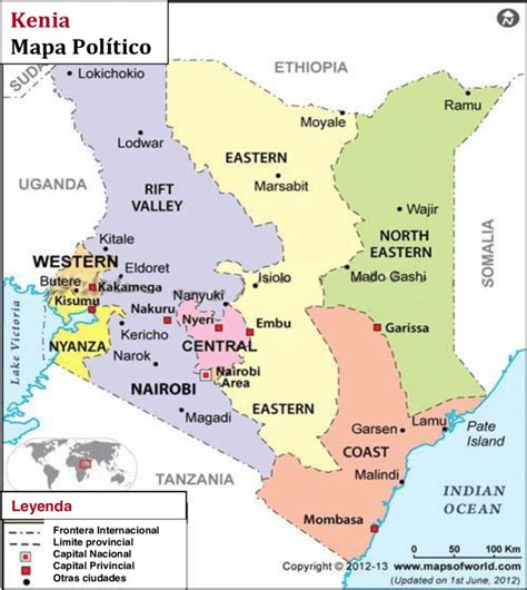 Mapa de Kenia destacando posibles ubicaciones de hechiceros