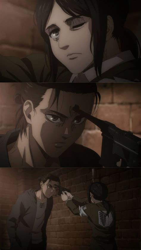 Eren Jaeger y Pieck Finger en conversación tensa