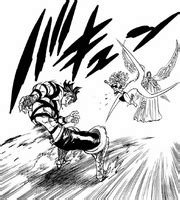 Ilustración de Ludociel enfrentándose a Monspeet y Derieri