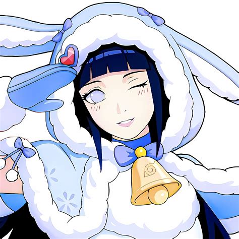 Ilustración de Hinata Hyuga con su característica sonrisa.