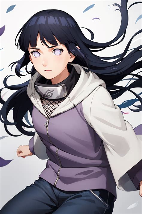 Imagen de Hinata Hyuga de niña, mostrando su timidez.
